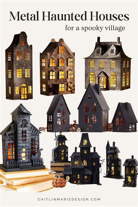 metal halloween houses|black metal haunted house.